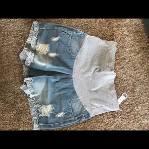 Maternity jean shorts
